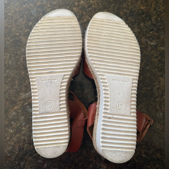 Bertuchi Leather Espadrille Sandals Brown Ankle Strap Women’s Size 8.5 - Picture 4 of 7